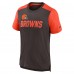 Футболка Cleveland Browns Nike Color Block Team Name - Heathered Brown/Heathered Orange