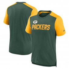 Футболка Green Bay Packers Nike Color Block Team Name - Heathered Green/Heathered Gold