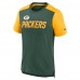 Футболка Green Bay Packers Nike Color Block Team Name - Heathered Green/Heathered Gold