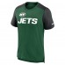 Футболка New York Jets Nike Color Block Team Name - Heathered Green/Heathered Black