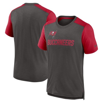 Футболка Tampa Bay Buccaneers Nike Color Block Team Name - Heathered Pewter/Heathered Red