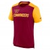 Футболка Washington Commanders Nike Color Block Team Name - Heathered Burgundy/Heathered Gold