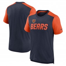 Футболка Chicago Bears Nike Color Block Team Name - Heathered Navy/Heathered Orange