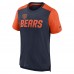 Футболка Chicago Bears Nike Color Block Team Name - Heathered Navy/Heathered Orange