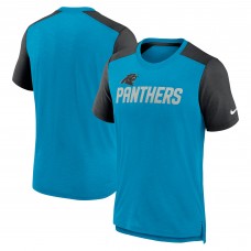 Футболка Carolina Panthers Nike Color Block Team Name - Heathered Blue/Heathered Black