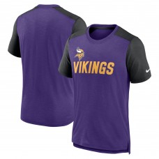 Футболка Minnesota Vikings Nike Color Block Team Name - Heathered Purple/Heathered Black