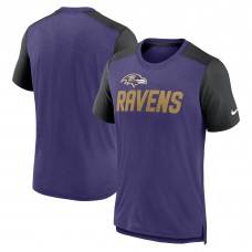 Футболка Baltimore Ravens Nike Color Block Team Name - Heathered Purple/Heathered Black