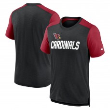 Футболка Arizona Cardinals Nike Color Block Team Name - Heathered Black/Heathered Cardinal