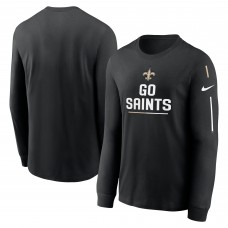 Футболка с длинным рукавом New Orleans Saints Nike Team Slogan - Black