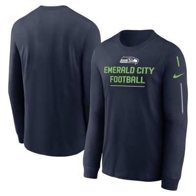Seattle Seahawks Nike College Navy Team Slogan Long Sleeve T-Shirt