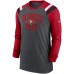 Футболка San Francisco 49ers Nike Tri-Blend Raglan Athletic Long Sleeve Fashion - Heathered Charcoal/Scarlet