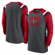 Футболка Atlanta Falcons Nike Tri-Blend Raglan Athletic Long Sleeve Fashion - Heathered Charcoal/Red Футболка Atlanta Falcons Nike Tri-Blend Raglan Athletic Long Sleeve Fashion - Heathered Charcoal/Red
