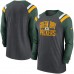 Футболка Green Bay Packers Nike Tri-Blend Raglan Athletic Long Sleeve Fashion - Heathered Charcoal/Green