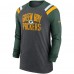 Футболка Green Bay Packers Nike Tri-Blend Raglan Athletic Long Sleeve Fashion - Heathered Charcoal/Green