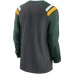 Футболка Green Bay Packers Nike Tri-Blend Raglan Athletic Long Sleeve Fashion - Heathered Charcoal/Green