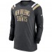 Футболка с длинным рукавом New Orleans Saints Nike Heathered Charcoal/Black Tri-Blend Raglan Athletic Fashion