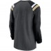 Футболка с длинным рукавом New Orleans Saints Nike Heathered Charcoal/Black Tri-Blend Raglan Athletic Fashion