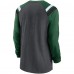 Футболка New York Jets Nike Tri-Blend Raglan Athletic Long Sleeve Fashion - Heathered Charcoal/Green