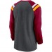 Футболка Washington Commanders Nike Tri-Blend Raglan Athletic Long Sleeve Fashion - Heathered Charcoal/Burgundy