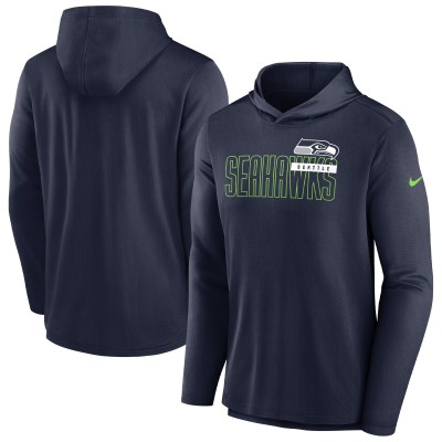 Футболка с длинным рукавом Seattle Seahawks Nike Lightweight Performance Hooded - Navy