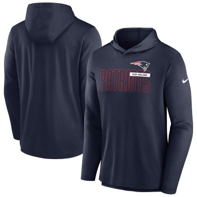 New England Patriots Nike Navy Lightweight Performance Hooded Long Sleeve T-Shirt