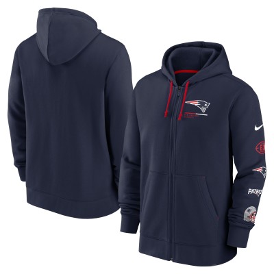 Толстовка на молнии New England Patriots Nike Surrey - Navy