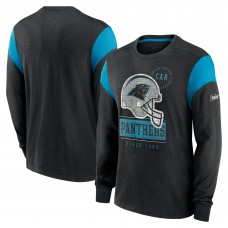 Футболка с длинным рукавом Carolina Panthers Nike Heather Black Rewind Playback Helmet