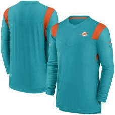 Футболка с длинным рукавом Miami Dolphins Nike Sideline Tonal Logo Performance Player - Aqua