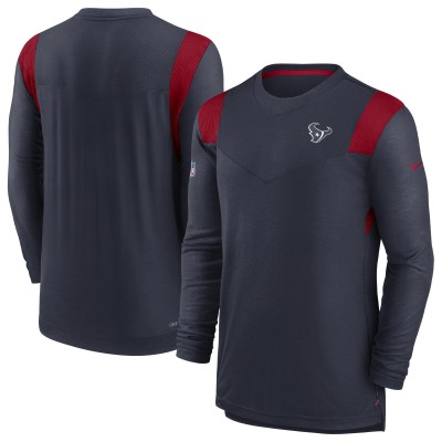 Футболка с длинным рукавом Houston Texans Nike Navy Sideline Tonal Logo Performance Player