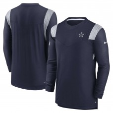 Футболка с длинным рукавом Dallas Cowboys Nike Sideline Tonal Logo Performance Player - Navy