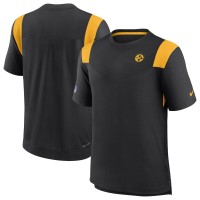 Pittsburgh Steelers Nike Black Sideline Tonal Logo Performance Player T-Shirt