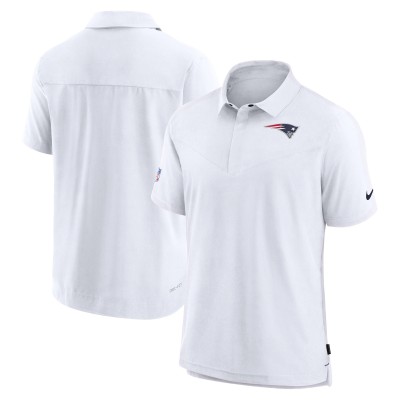 New England Patriots Nike White Sideline Lockup Performance Polo