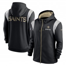 Толстовка на молнии New Orleans Saints Nike Performance Sideline Lockup - Black