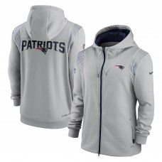 Толстовка на молнии New England Patriots Nike Performance Sideline Lockup - Gray