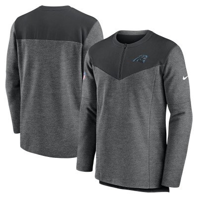 Кофта на короткой молнии Carolina Panthers Nike Sideline Lockup Performance - Charcoal