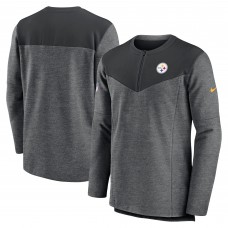 Кофта на короткой молнии Pittsburgh Steelers Nike Sideline Lockup Performance - Charcoal