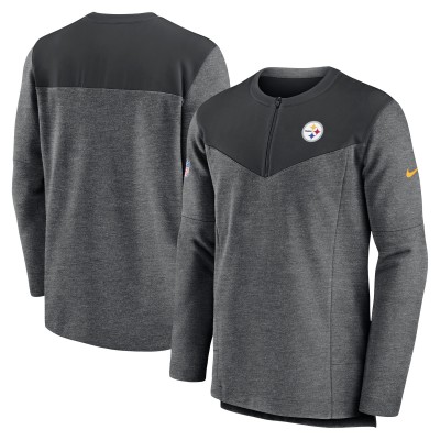 Кофта на короткой молнии Pittsburgh Steelers Nike Sideline Lockup Performance - Charcoal