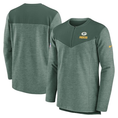 Green Bay Packers Nike Green Sideline Lockup Performance Quarter-Zip Top