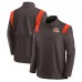 Кофта с длинным рукавом на короткой молнии Cleveland Browns Nike Sideline Coach Chevron Lockup - Brown