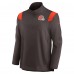 Кофта с длинным рукавом на короткой молнии Cleveland Browns Nike Sideline Coach Chevron Lockup - Brown