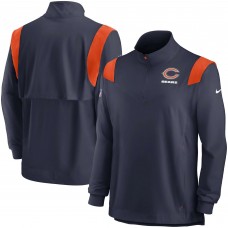 Кофта с длинным рукавом на короткой молнии Chicago Bears Nike Sideline Coach Chevron Lockup - Navy