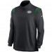 Кофта с длинным рукавом на короткой молнии New York Jets Nike Sideline Coach Chevron Lockup - Black
