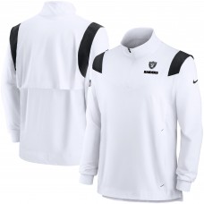 Кофта на короткой молнии Las Vegas Raiders Nike Sideline Coach Chevron Lockup - White Кофта на короткой молнии Las Vegas Raiders Nike Sideline Coach Chevron Lockup - White