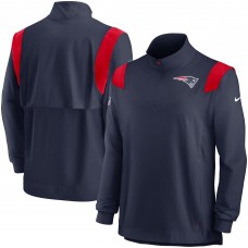 Кофта с длинным рукавом на короткой молнии New England Patriots Nike Sideline Coach Chevron Lockup - Navy