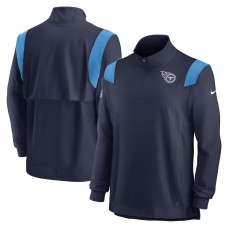 Кофта с длинным рукавом на короткой молнии Tennessee Titans Nike Sideline Coach Chevron Lockup - Navy