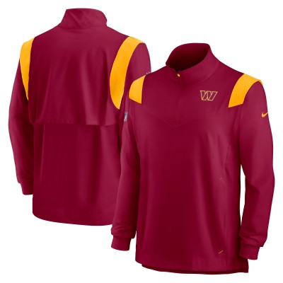 Кофта с длинным рукавом на короткой молнии Washington Commanders Nike Sideline Coach Chevron Lockup - Burgundy