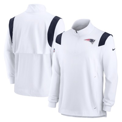 Кофта с длинным рукавом на короткой молнии New England Patriots Nike Sideline Coach Chevron Lockup - White