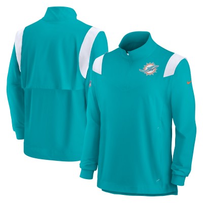 Кофта с длинным рукавом на короткой молнии Miami Dolphins Nike Sideline Coach Chevron Lockup - Aqua