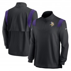 Кофта с длинным рукавом на короткой молнии Minnesota Vikings Nike Sideline Coach Chevron Lockup - Black