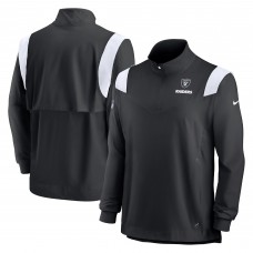 Кофта с длинным рукавом на короткой молнии Las Vegas Raiders Nike Sideline Coach Chevron Lockup - Black Кофта с длинным рукавом на короткой молнии Las Vegas Raiders Nike Sideline Coach Chevron Lockup - Black